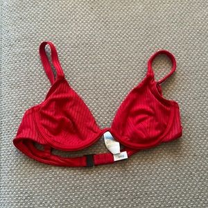 Red onia bikini top only medium